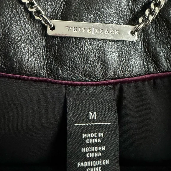 White House Black Market Black Leather Moto Biker Jacket - Picture 5 of 6